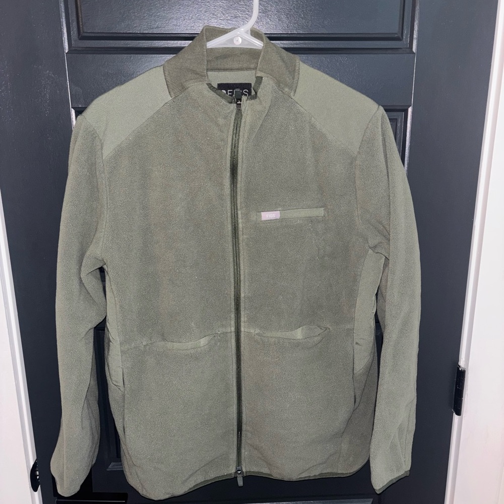 Figs Moss on shift fleece jacket